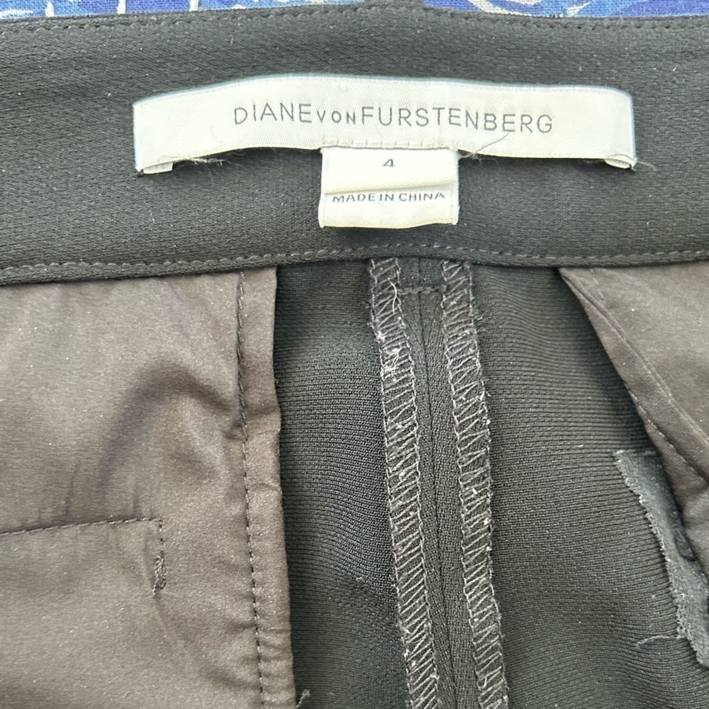 Diane Von Furstenberg New Carissa Straight Leg Cropped Trouser Size 4 Black - Picture 3 of 4